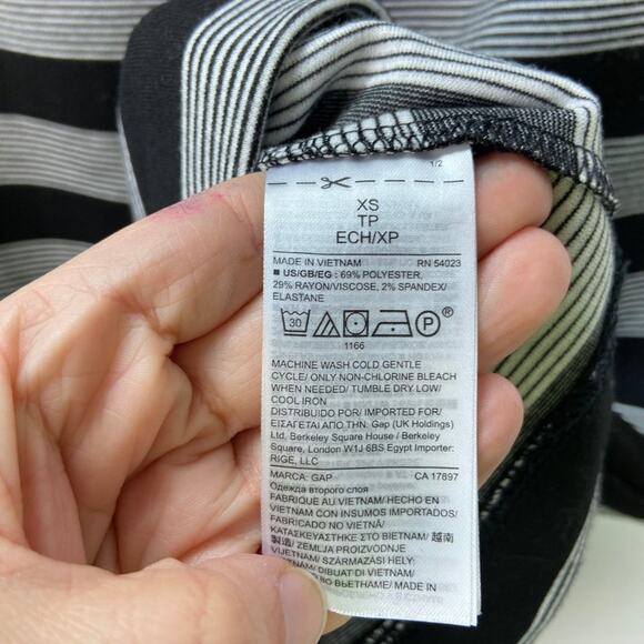 2/$30 Gap XS Womens White Black Striped Shift Dress - Picture 4 of 5